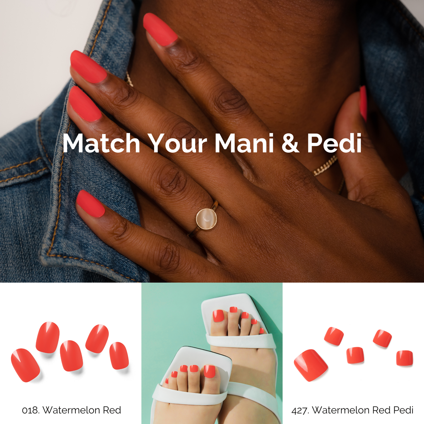 WATERMELON RED | Pedi Strip 32PC