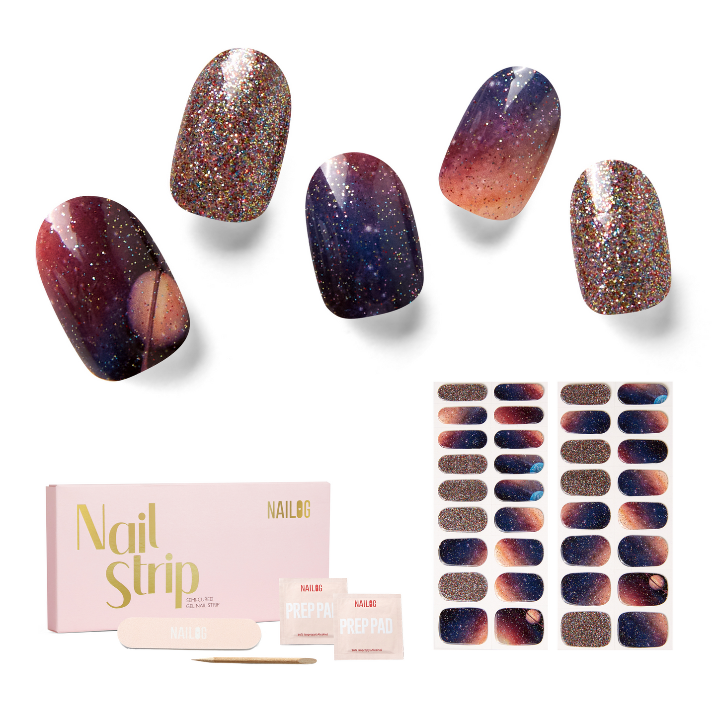Milky Way | Mani 34 - NAILOG semi cured nail strip